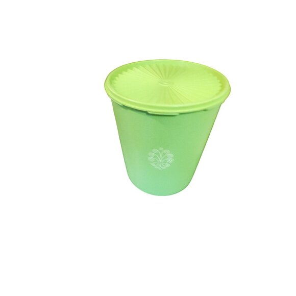 Vintage Tupperware Green Canister With Lid 1339-3 Starburst Seal retro - Picture 1 of 4